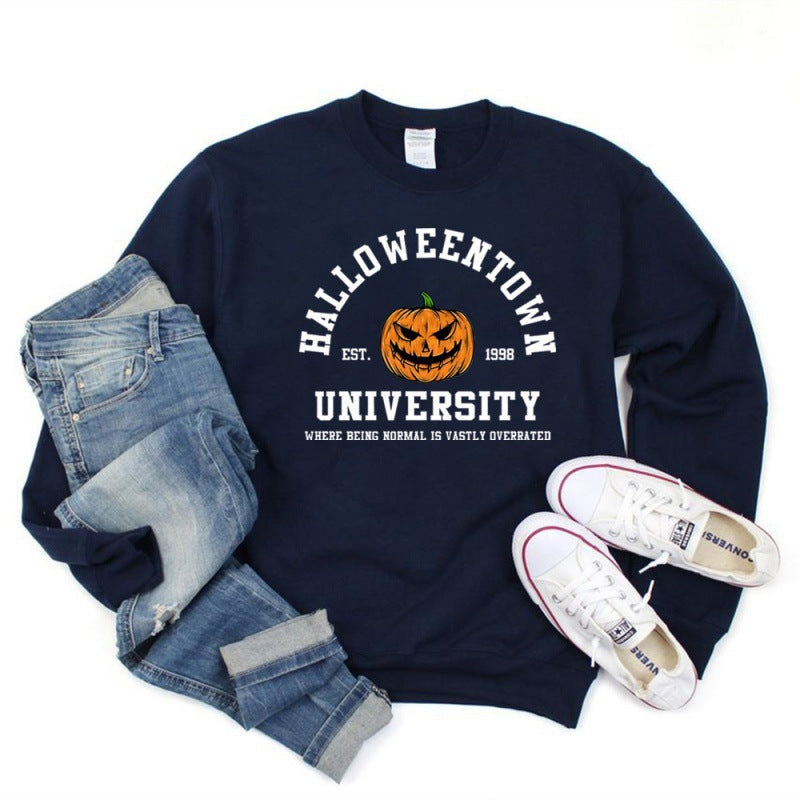 Damen Sweatshirt mit kreativem Halloween-Design und bequemer Passform Drune