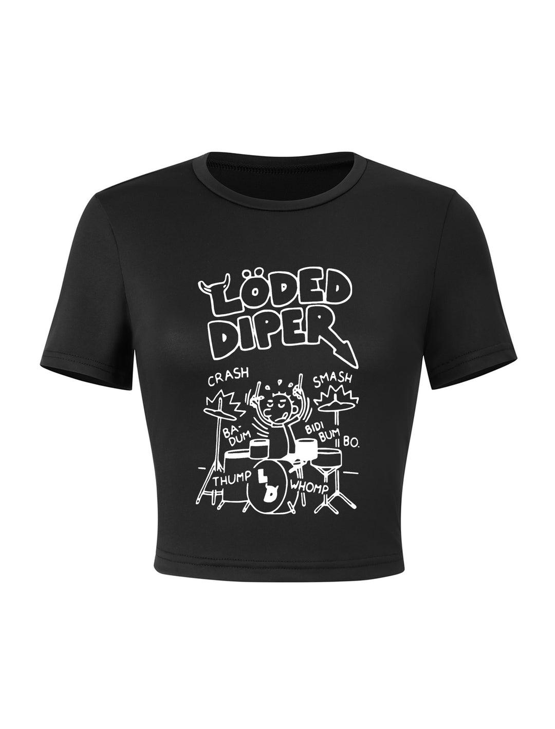 Damen Crop-Shirt mit verspieltem Geistermotiv Drune