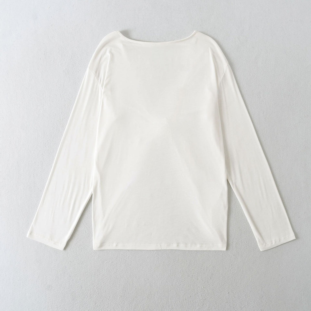 Damen Lässiges Langarmshirt mit weitem Schnitt und bequemer Passform Drune