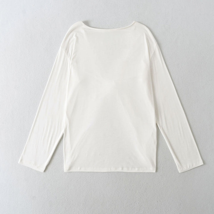 Damen Lässiges Langarmshirt mit weitem Schnitt und bequemer Passform Drune