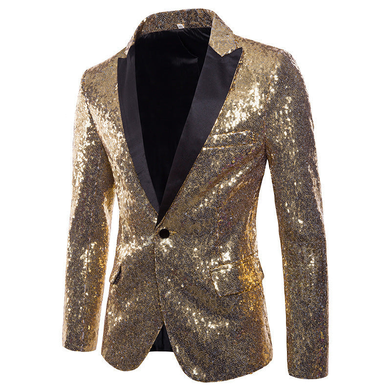 Herren Pailletten Formal Blazer Drune