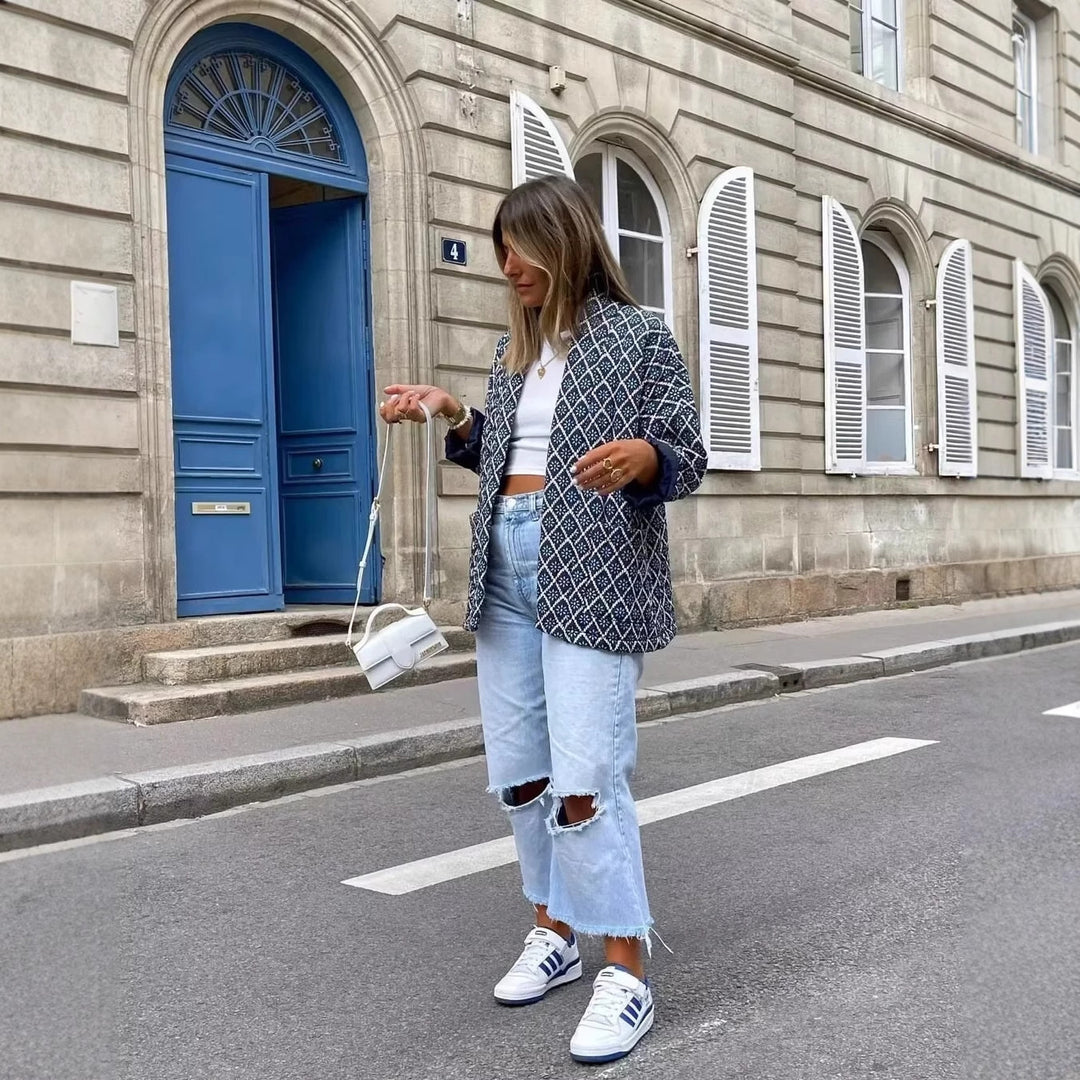 Damen Kimono-Jacke mit traditionellem Muster und bequemer Passform Drune
