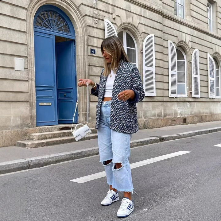 Damen Kimono-Jacke mit traditionellem Muster und bequemer Passform Drune