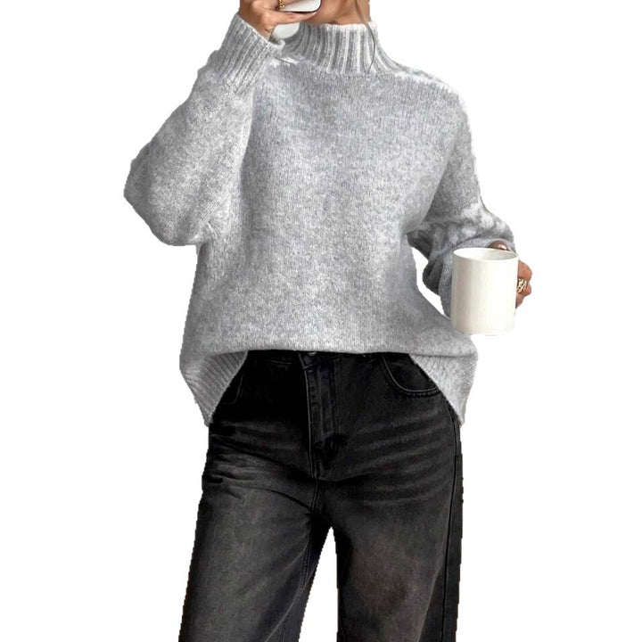 Damen kuscheliger Rollkragenpullover mit modischem Strukturmuster Drune
