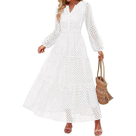 Damen Maxikleid im eleganten gehäkelten Design Drune