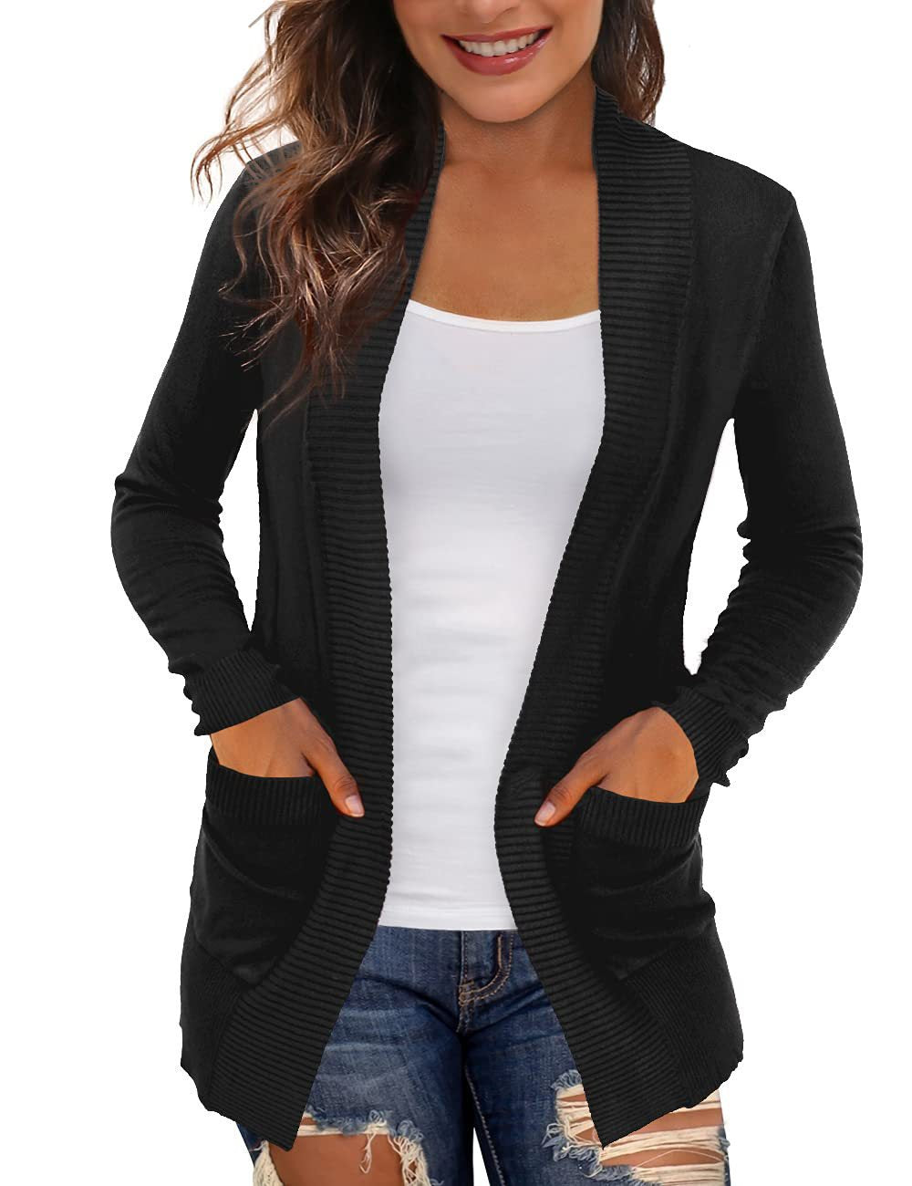 Damen Langärmliger Strickmantel Drune
