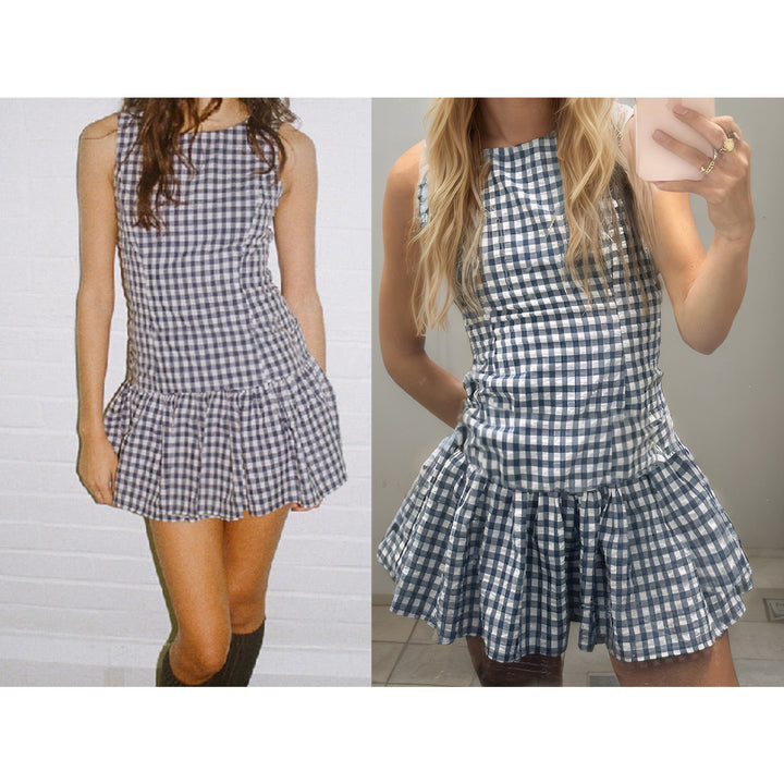Damen Freizeitkleid mit Punkten und Rüschendetail Drune