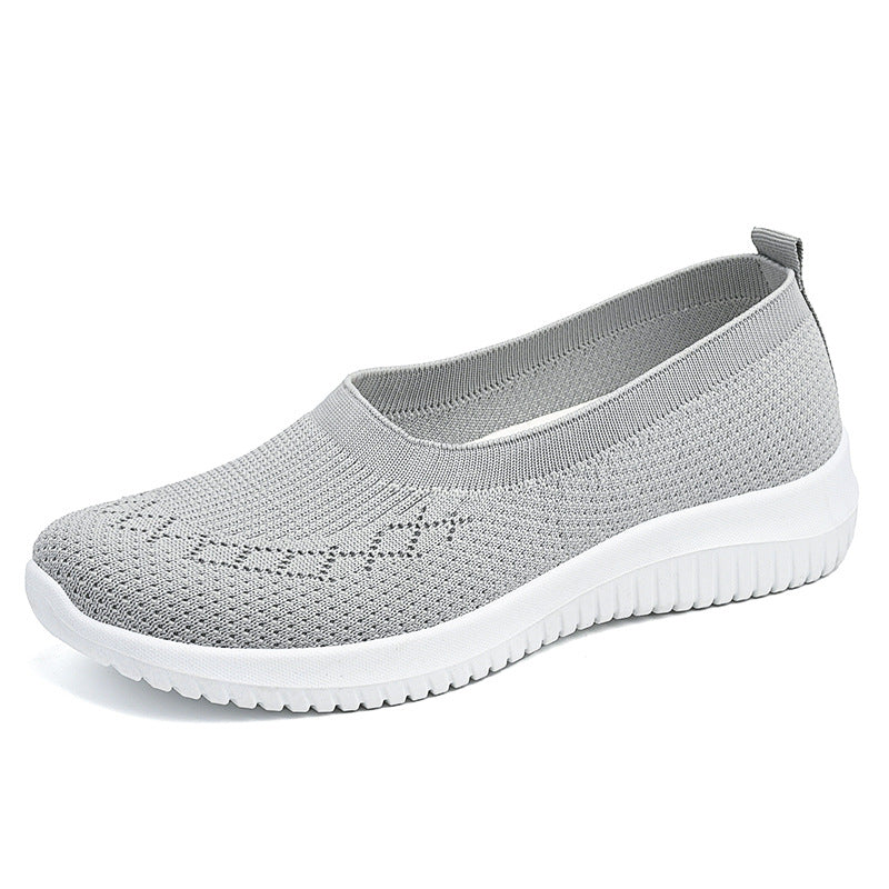 Damen nan nahtloser Strick-Ballerina-Slip mit sockenähnlichem Schaft, elastischem Einstieg und dämpfender Leichtlaufsohle Drune