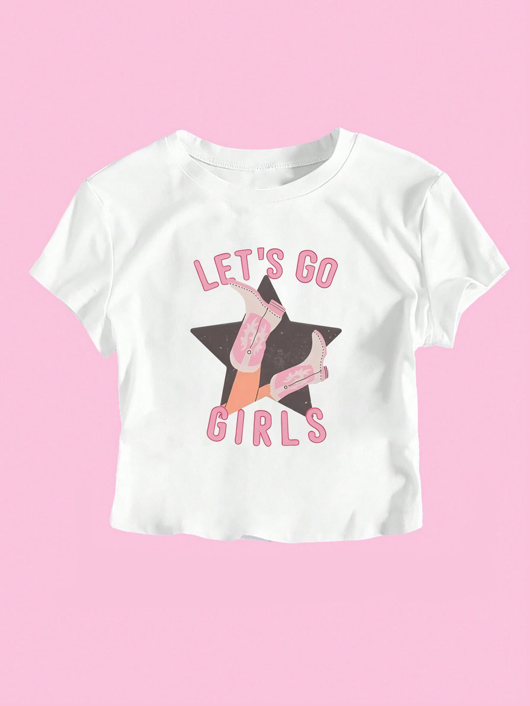 Damen Crop-T-Shirt mit kreativem Telefon-Design Drune
