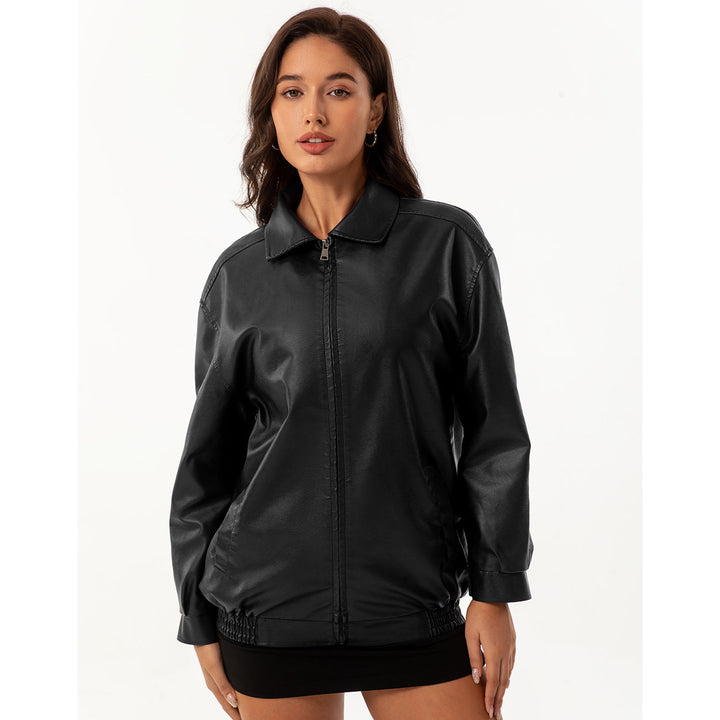 Damen lässige Satinjacke mit modernem Schnitt und praktischen Taschen Drune