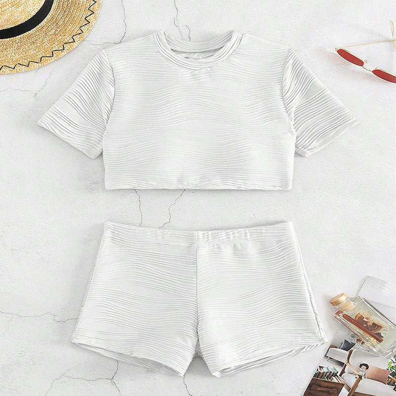 Damen Crop-Top und Shorts Set Drune