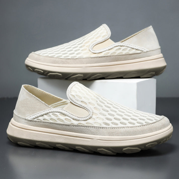 Herren nan atmungsaktiver Mesh-Slip-On Loafer mit elastischen Einsätzen und stoßdämpfender EVA-Sohle Drune