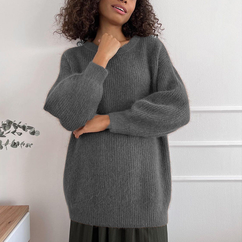 Damen lässiger oversized Pullover aus hochwertigem Strick Drune