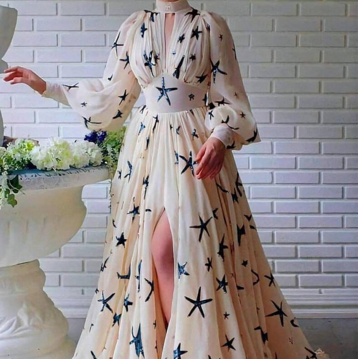 Damen Elegantes Abendkleid mit opulenter Transparenz und funkelnden Pailletten Drune