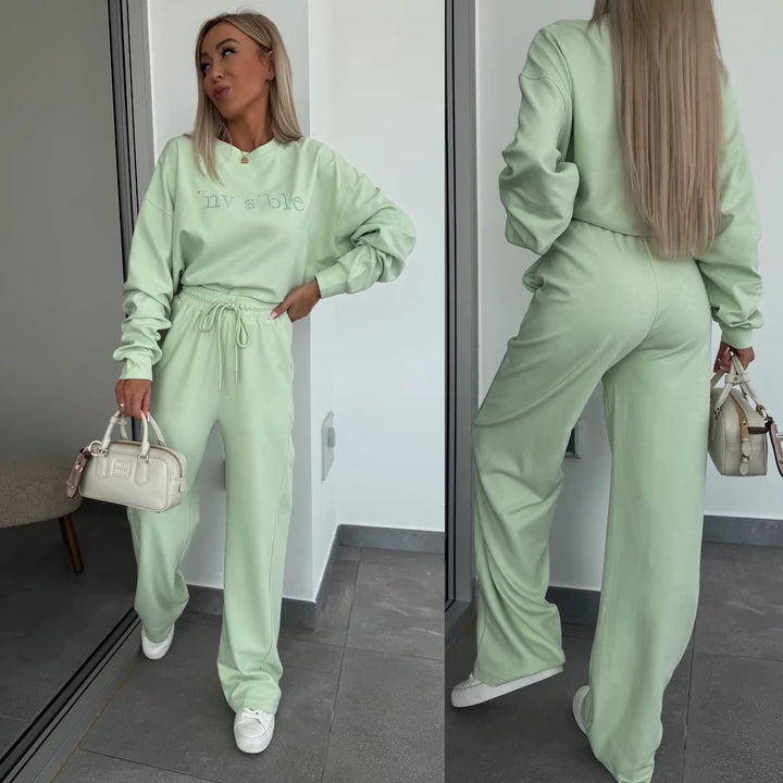 Damen Freizeit-Set mit weitem Sweatshirt und lockerer Hose Drune