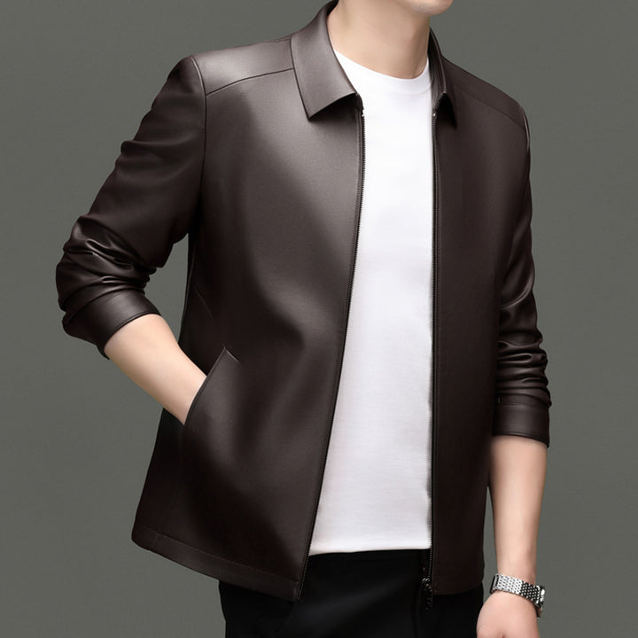 Herren leichte Freizeitjacke aus hochwertigem Kunstleder Drune