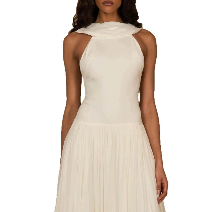 Damen Elegantes Midikleid mit schulterfreiem Design und fließendem Rock Drune