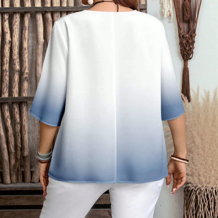 Damen Elegante Bluse mit floralem Design und Knopfleiste Drune