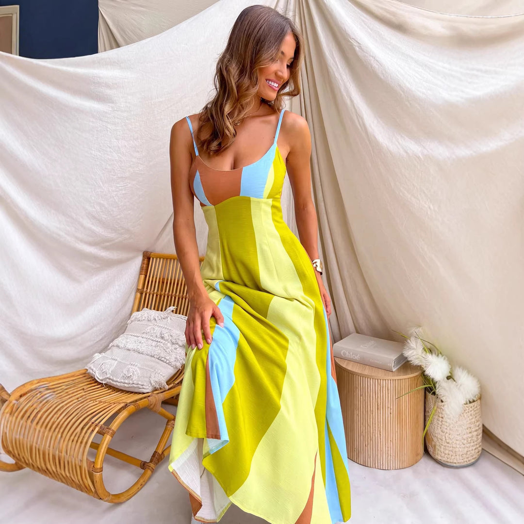 Damen Langarmkleid mit seitlichem Schlitz und elegantem Drapierungseffekt Drune