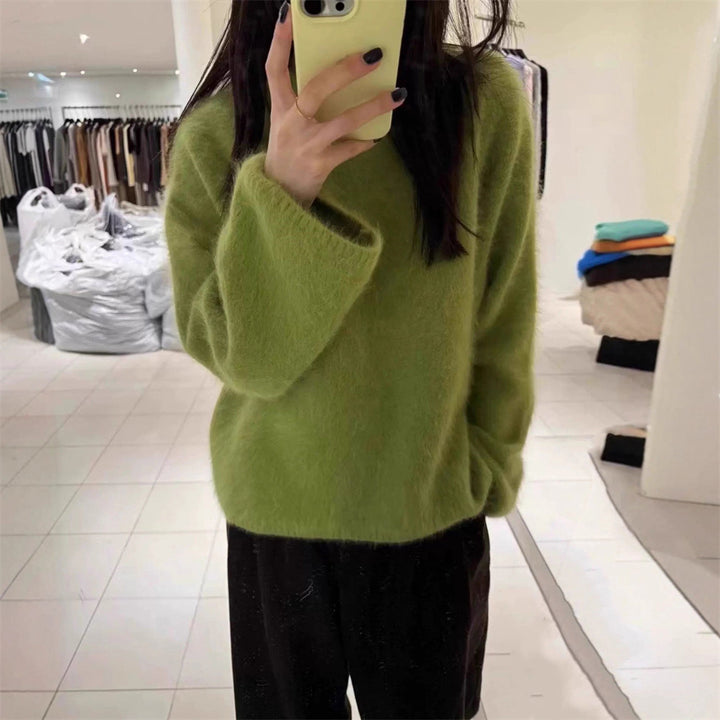 Damen Flauschiger Pullover mit oversized Schnitt aus Mohair-Wolle Drune