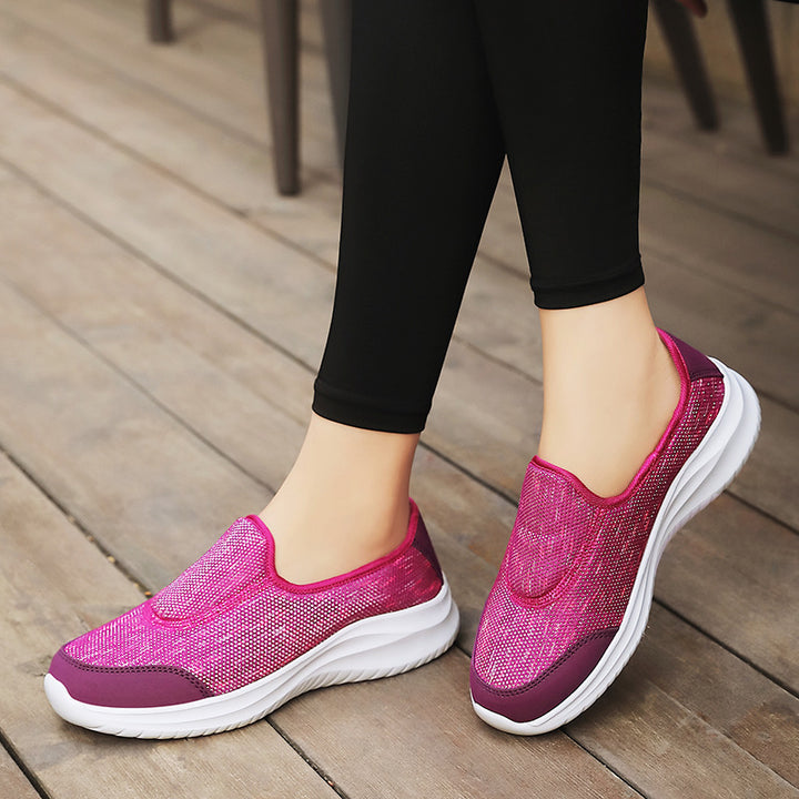 Damen nan eleganter Schlupfsneaker mit elastischen Zierbändern, atmungsaktiver Strickkonstruktion und gedämpfter Komfortlaufsohle Drune