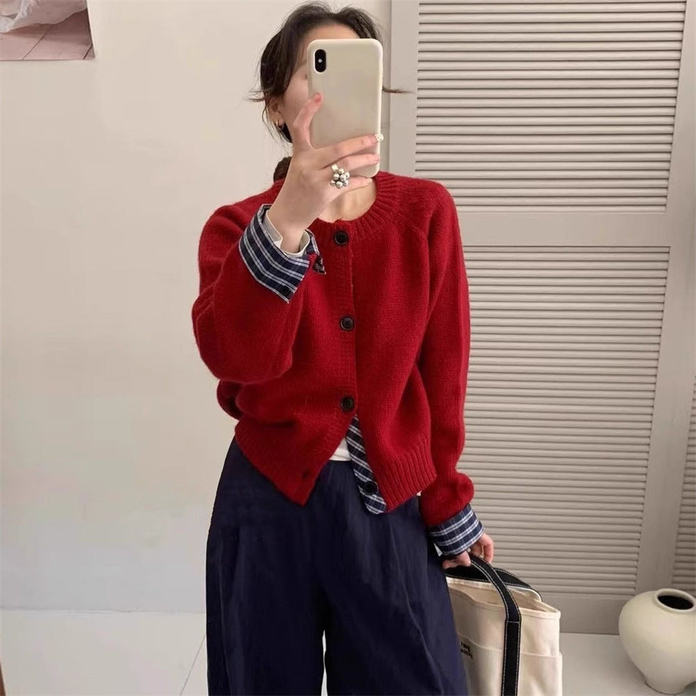 Damen Strickjacke mit eleganten Knopfdetails und hübschem Muster Drune