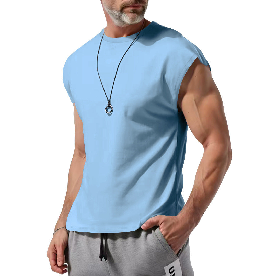 Herren nan athletisches abgeschnittenes Tanktop mit breiten Armöffnungen und Rundhalsausschnitt Drune