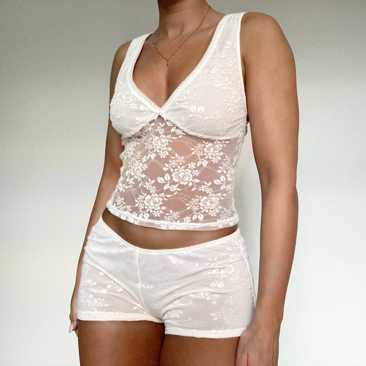 Damen Schlafanzug-Set aus Spitze mit zarten Details Drune