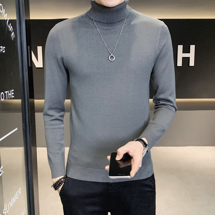 Herren Pullover mit hohem Kragen aus weicher Strickware Drune