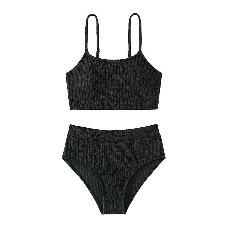 Damen Crop-Top Bikini mit hohem Bund Drune
