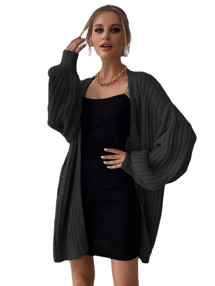 Damen Großer Strickcardigan mit weitem Schnitt und voluminösen Ärmeln Drune