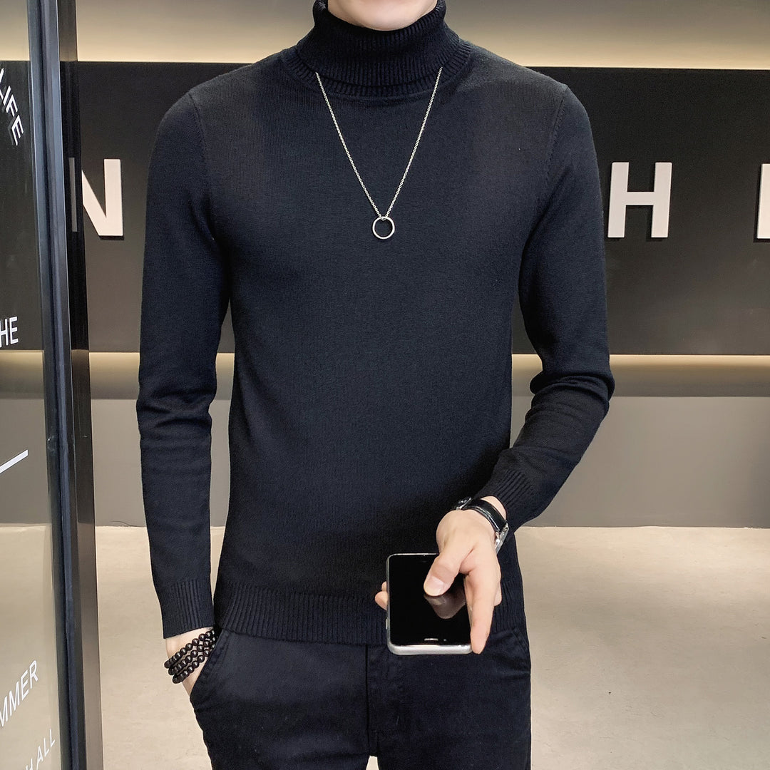 Herren Pullover mit hohem Kragen aus weicher Strickware Drune