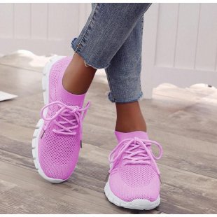Damen nan leichte Strick-Sneaker mit sockenhaftem Schaft, atmungsaktivem Mesh-Obermaterial und flexibler Gummiprofilsohle Drune