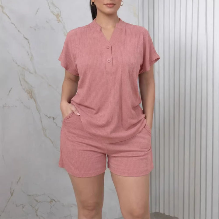 Damen Freizeit-Jumpsuit mit Knopfleiste und seitlichen Taschen Drune