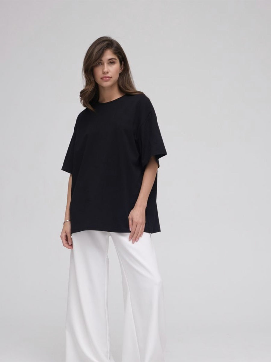 Damen lässiges Oversized T-Shirt aus hautfreundlichem Baumwollmix Drune