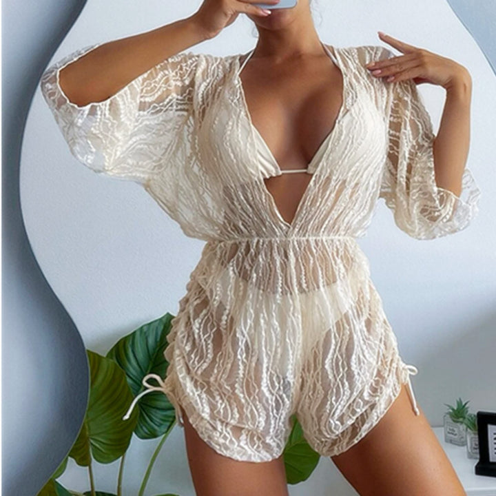Damen Transparente Strandoveralls Drune