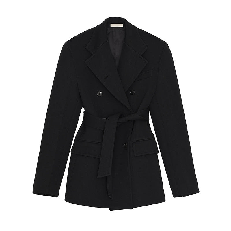 Damen eleganter und taillierter Blazer mit doppelter Knopfreihe Drune