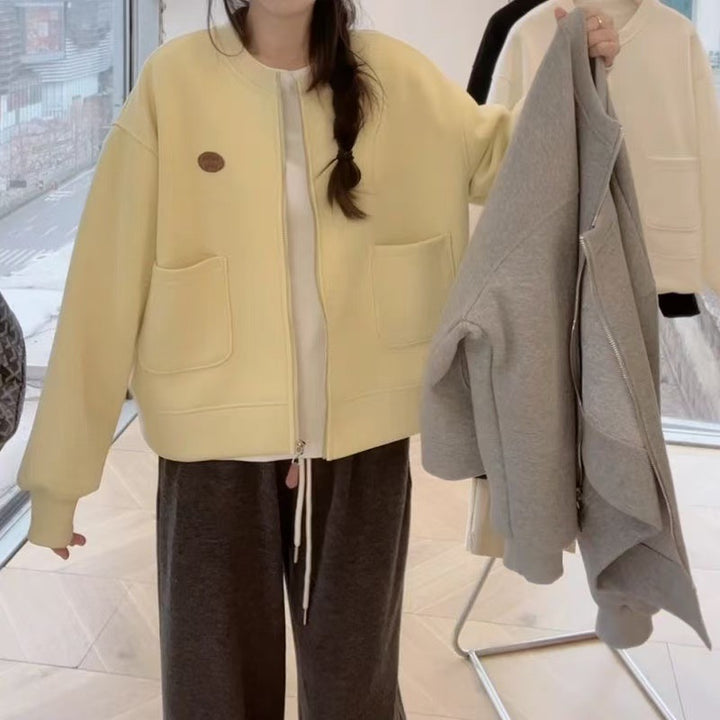 Damen oversized Sweatjacke mit praktischen Taschen und modischem Design Drune