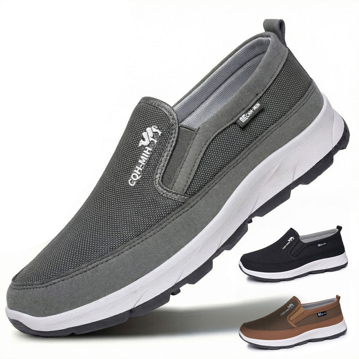Herren nan gepolsterter Slip-On Komfort-Sneaker mit elastischem Einstieg, stoßdämpfender EVA-Plateausohle und herausnehmbarem Komfortfußbett Drune