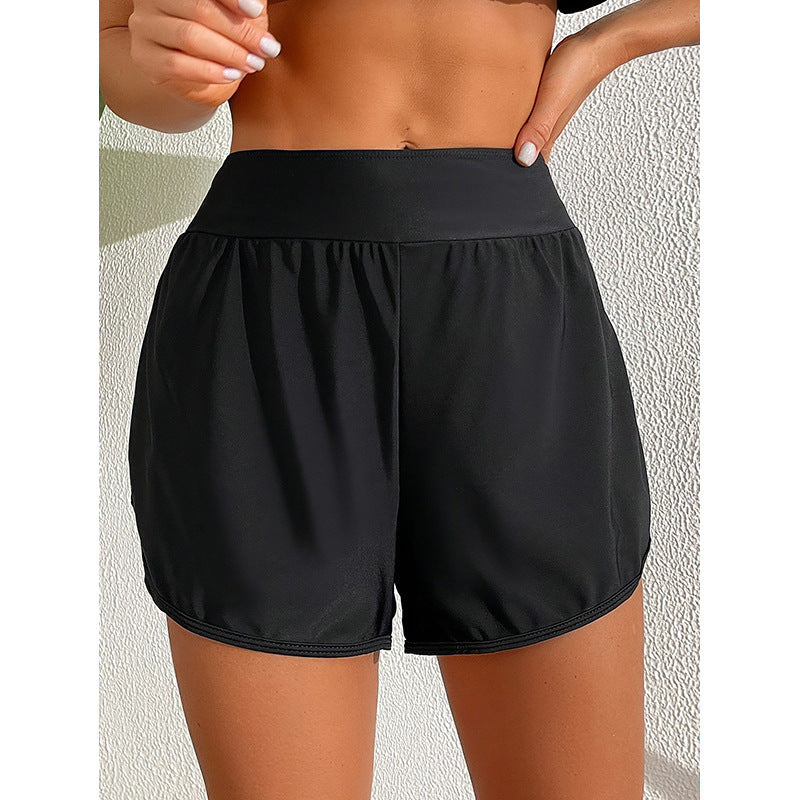 Damen Sportliche Fitness-Shorts mit hohem Bund Drune