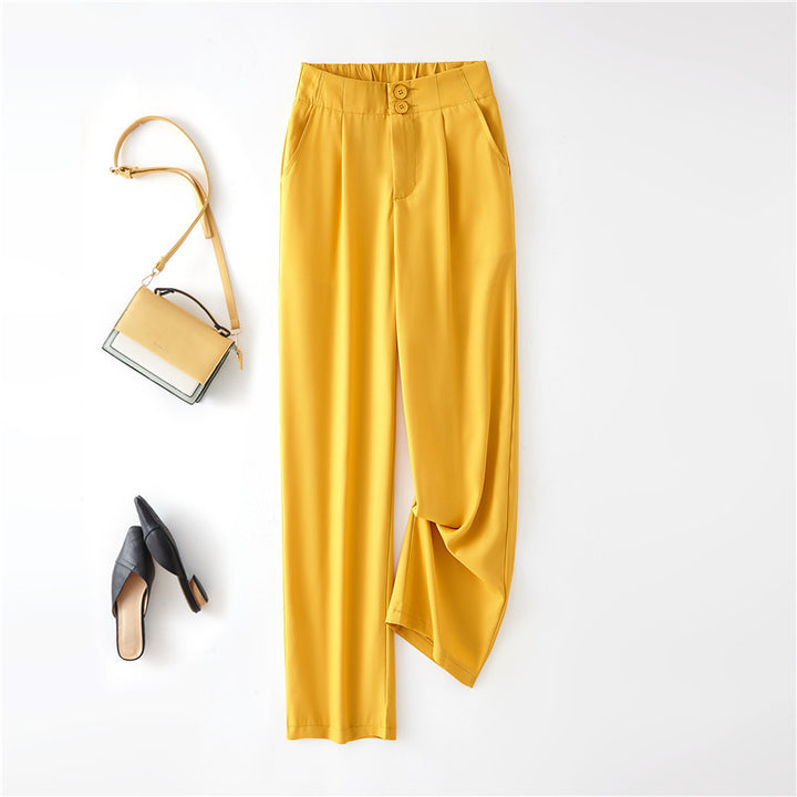 Damen Elegante Chino-Hose mit hohem Bund und seitlichen Taschen Drune