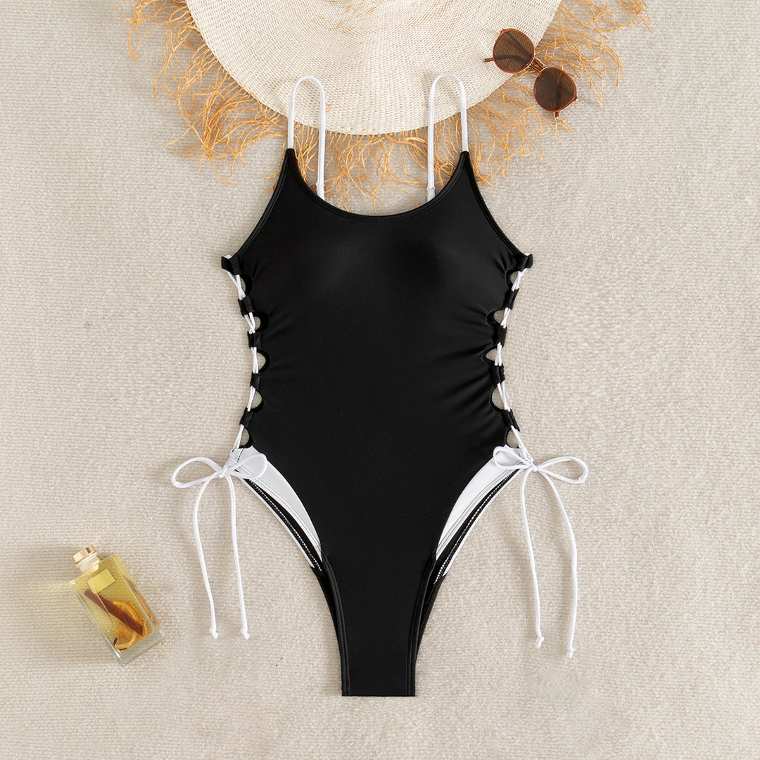 Damen Sportlicher Einteiler mit verstellbaren Schnürdetails Drune