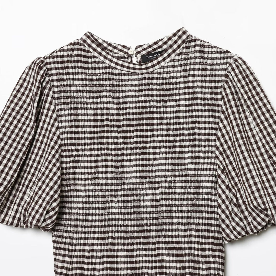 Damenbluse mit dekorativen Puffärmeln und geschmeidiger Rüschensilhouette Drune