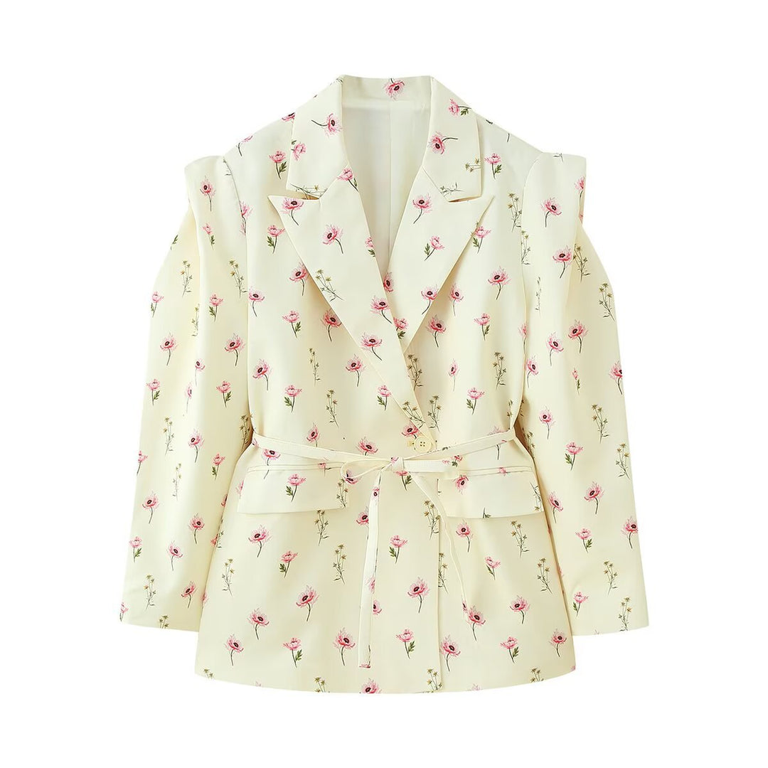 Damen eleganter Oversized-Blazer mit Gürteldetail Drune
