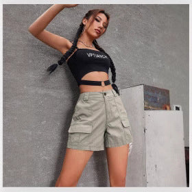 Damen Cargo-Shorts mit praktischen Seitentaschen und bequemer Passform Drune