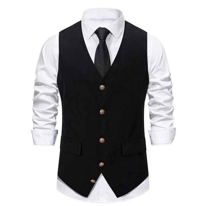 Herren Eleganter Maßgeschneiderter Anzug Weste Drune