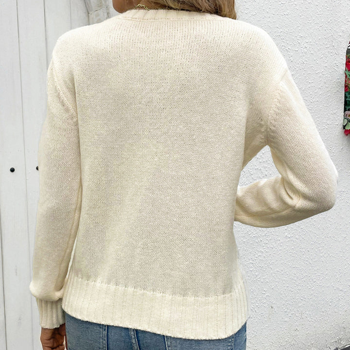 Damen Strickpullover mit elegantem Lochmuster Drune