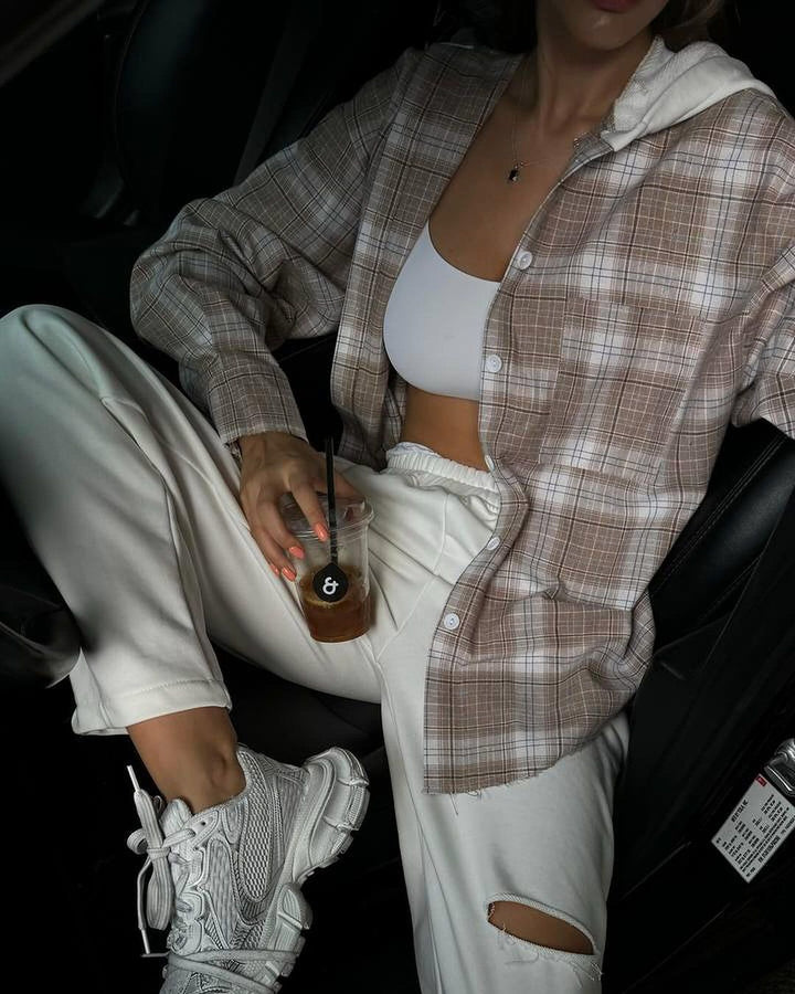 Damen Urbaner Oversized Shirtjacke mit Leopardenmuster Drune