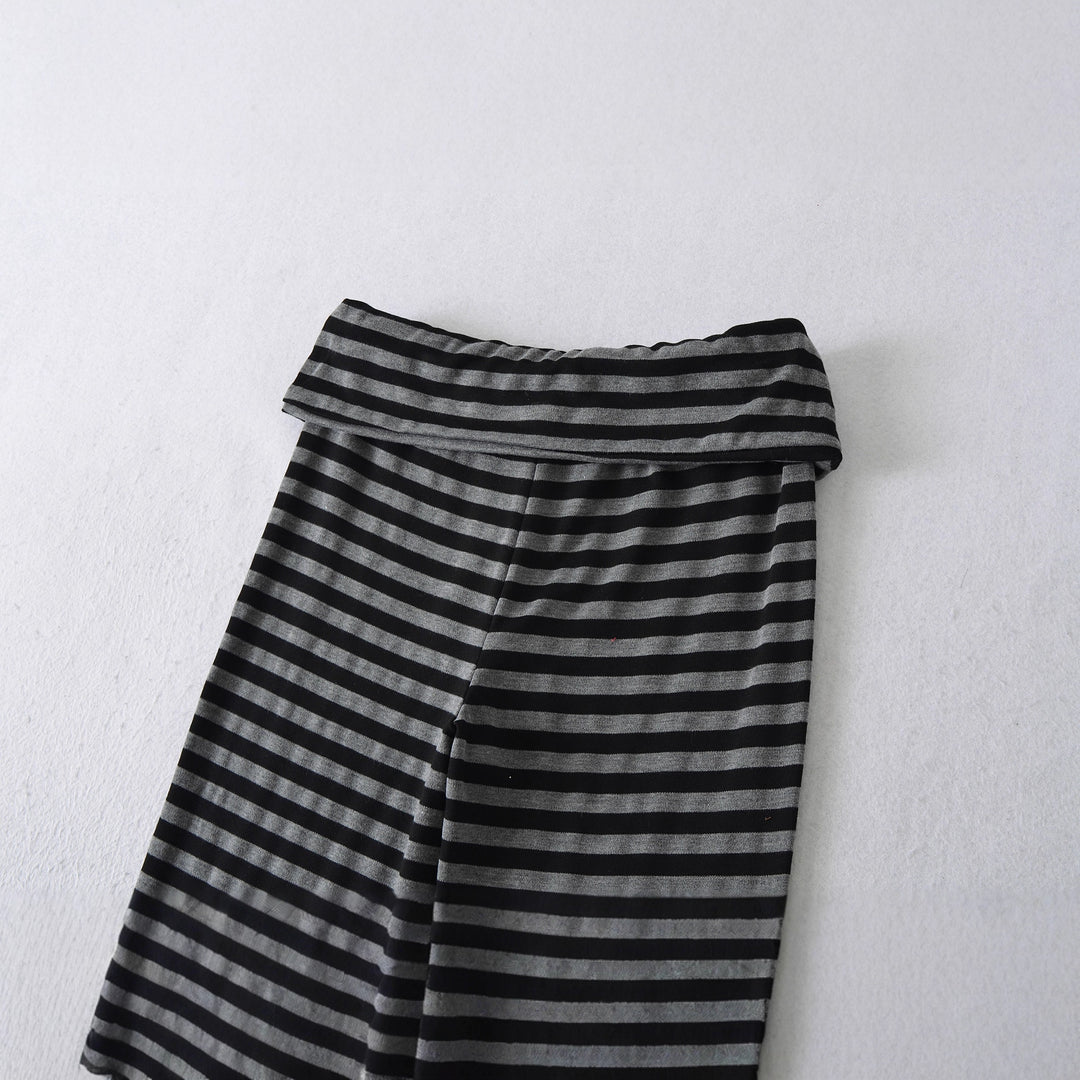 Damen Hochbundige Schlaghose mit gestreiftem Design Drune