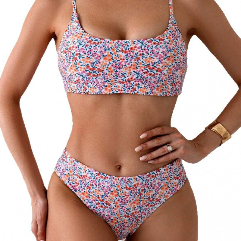 Damen High-Waist Bikini-Set mit floralem Design und komfortablen Trägern Drune